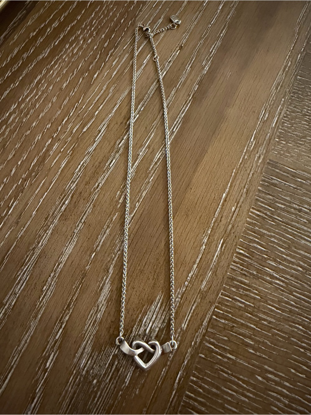 James Avery Retired Sterling Silver Heart Knot Adjustable Necklace